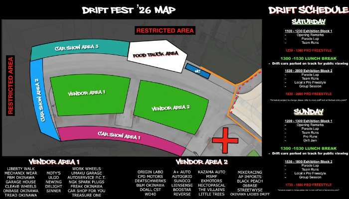 ドリフトフェストの会場マップ
