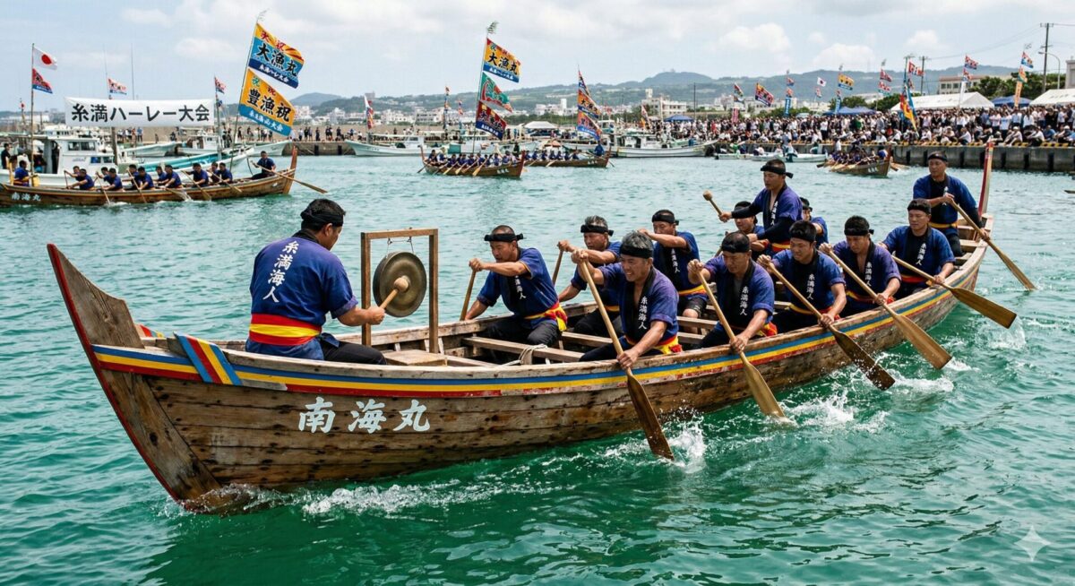 糸満ハーレーで使われるサバニ