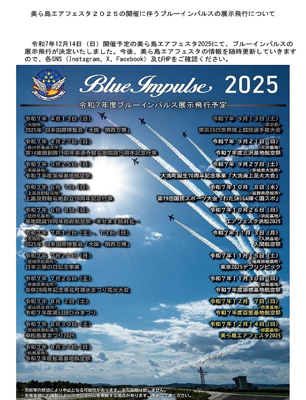 ブルーインパルス展示飛行のフライヤー