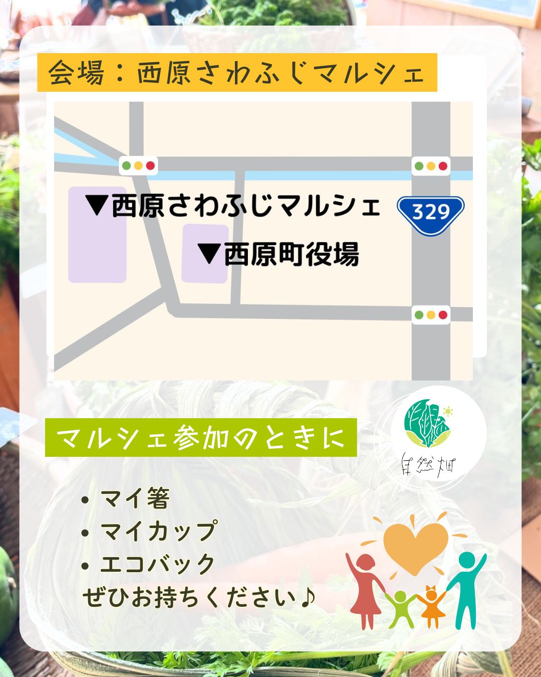 自然畑マルシェの会場マップ