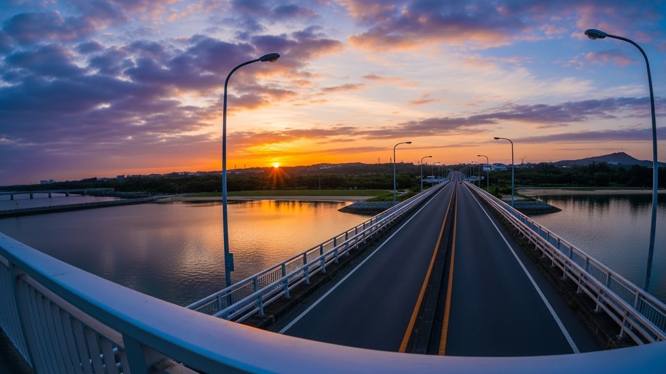 海中道路ロードパークから見る初日の出